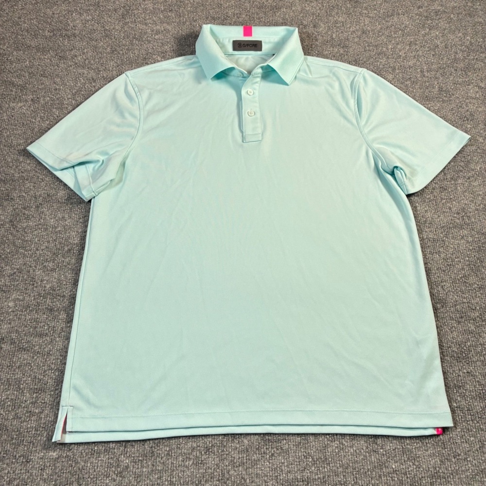 G/FORE Polo Shirt Mens L Mint Green Golf Performance Short Sleeve